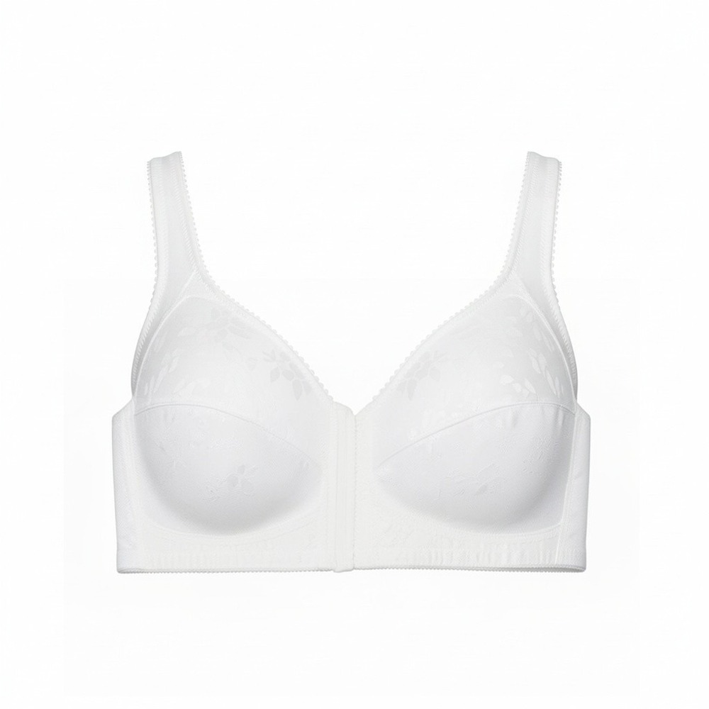 Playtex 18 Hour Front Close Bra Women 40C White Floral Lace Support Comfortable